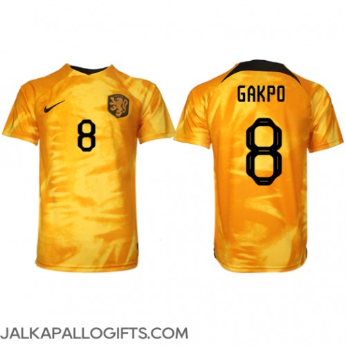 Alankomaat Cody Gakpo #8 Kotipaita MM-kisat 2022 Lyhythihainen